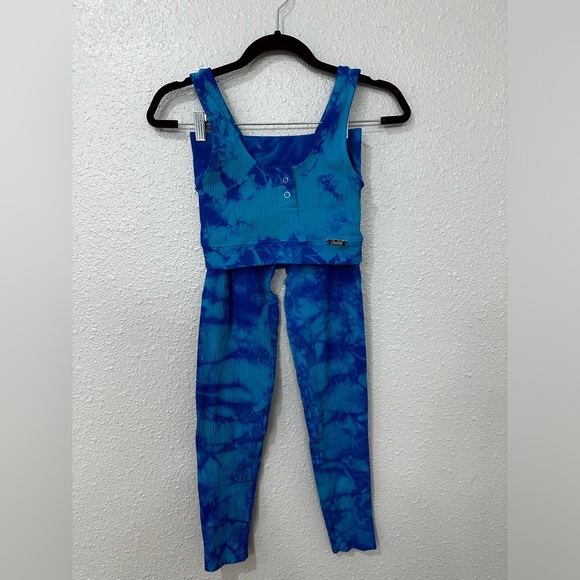 Bombshell Tie Dye SET Caribbean Blue Size M NWT - Picture 3 of 12